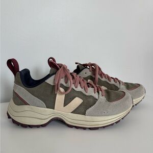 Veja Women's Sneakers in Olive, Beige & Mauve